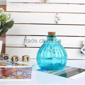 Wholesale Colored Pumpkin Shape Glass Vase With Cork photo-3