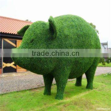 Artificial green grass boxwood topiary plastic animal shape boxwood handmade grass topiary animal cheap price