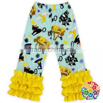 Wholesale Triple Ruffle Icing Pants Girls Halloween Icing Pants Toddler Girl Floral Icing Pants photo-3