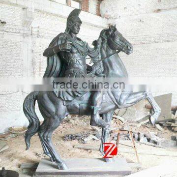 bronze greek statue riding horse sculpture