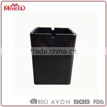 Wholesale smoking accessories black square ashtray with custom logo