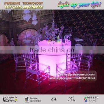 LED Lighted up Plastic Restaurant Table / Banquet Table Set