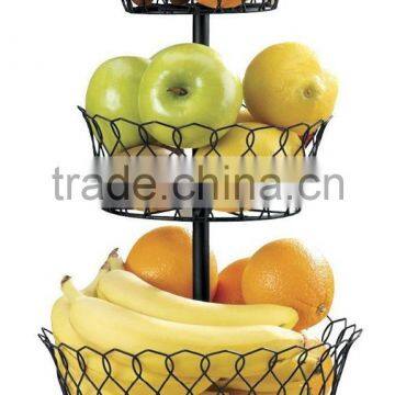 Kitchen Fruit Vegetable black Holder Basket 3 Tier Storage Countertop Stand Decorative