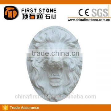 MGL073 White Marble Lion Head Sculpture