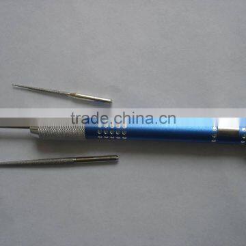 Pen style electroplated diamond hook sharpener