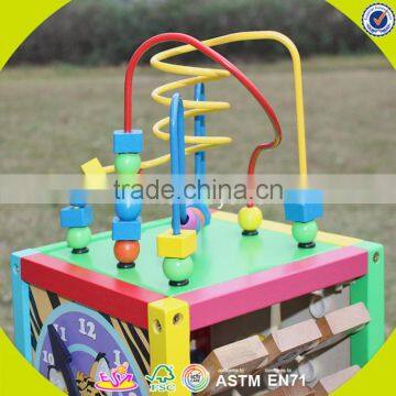 2017 Wholesale Multi-function Toddlers Wooden Bead Activity Table New Design Funny Kids Wooden Bead Activity Table W11B137 photo-2