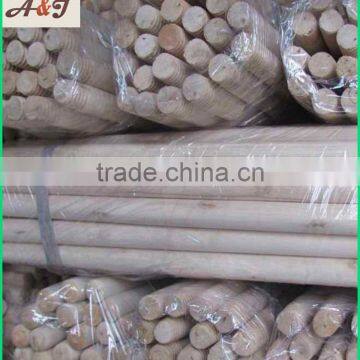 Two-times Polished Solid Wooden Broom Handle Domed