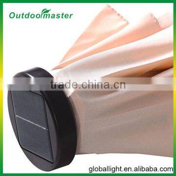 10FT Patio Beige Steel Tilt Market LED Solar Umbrella With Crank photo-5