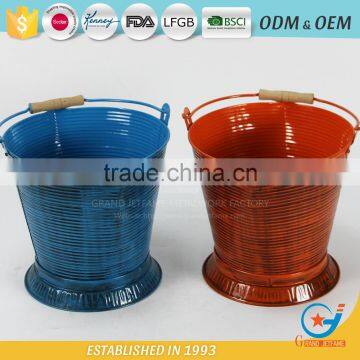Garden Iron and Zinc Powder Coated Floral Display Buckets Metal Flower Bucket photo-6