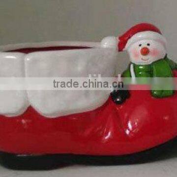 shoes shaped ceramic pots with Santa Claus Christmas decorations gifts