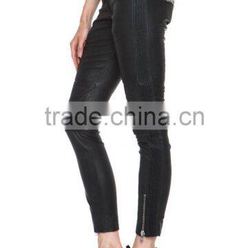 New Womens Sexy Black Tight Skinny Leather Pant Lambskin 4 6 8 10 12 14 16 photo-2