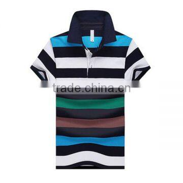 100% Polo T-shirt Design Color Combination Mens Polo Collar Striped t Shirt photo-4