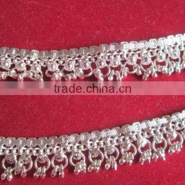 SILVER TONE Foot Chain ANKLET Bracelet PAYAL Pair photo-3