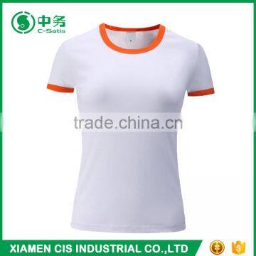 2017 Latest Fashion Summer 100% Cotton Slim Fit Round Neck Women Blank T Shirt photo-2