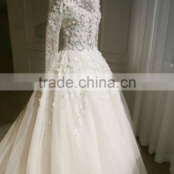 Custom Made White See Through Women Wedding Dress Empire Vintage Floor Length Princess Party Dress YDYS15B0201 photo-5
