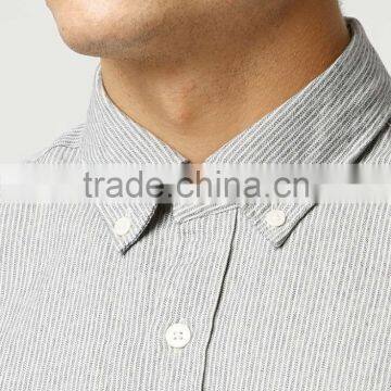 Stripe Slim Fit Long Sleeve Dress Shirt With Collar Button photo-3