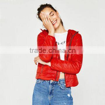 2017 OEM Short Fine Jacket With Hood Winter Bomber Warm Quilted Jacket photo-3