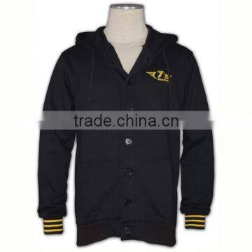 Wholesale High Quality Zip up Hoody Ribbed Cheap Button up Baseball Jackets photo-3