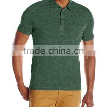 Men's Jersey cotton slub polo tee shirt with pocket