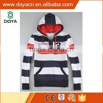 Customn hot sale fashion men's CVC yarn dyed fleece hoody