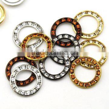 5 Colors 22mm Big Round Metal Brass Rhinestone Eyelets Crystal Diamond Grommets Glass Eyelets RE-22mm photo-2