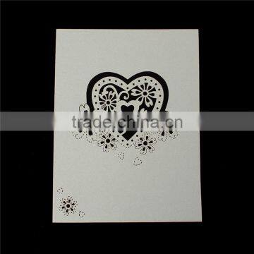 Paper Wedding Party Name Place Cards Heart Hollow Off-white photo-2