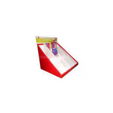 Red Recyclable Corrugated Cardboard Counter Displays Brochure ENCD006 Economically