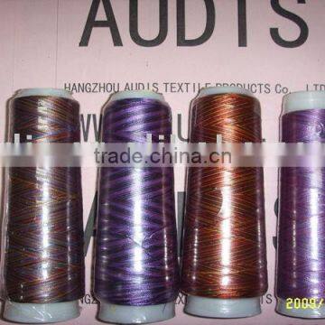 100% polyester multicolor polyester embroidery thread