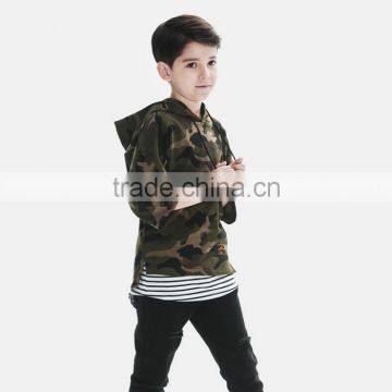 B40689A 2017 Autumn Top Sale Boys Army Printed Pullover Hooded Sweatshirt photo-2