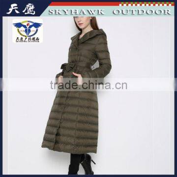 High Fashion Printed Dark Green Women Winter Down Jacket