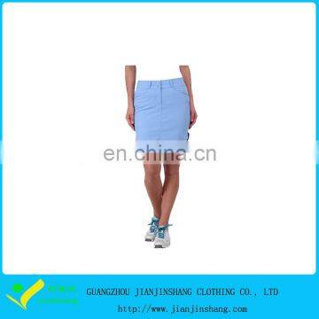 Light Blue 100% Polyester Stright Ladies Quality Sports Golf Outfits