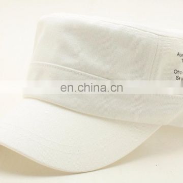 Fashion custom flat top Camo cadet mesh cap cheap white cotton blank military cap hiking camping cap