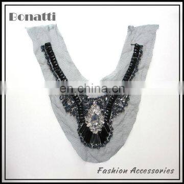 Acrylic crystal, bead, sequin fake collar neckine