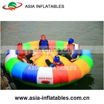 Newest Park Equipment Inflatable Flying Disco Boat, Human Inflate Water Game