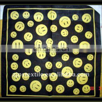 2012 newest Customized cotton smile face headkerchief