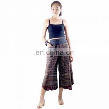 NAPAT Loose Casual Printed Ethnic Cotton Wilde Leg Baggy Trouser For Woman