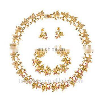 Fashionable 18k gold plated saudi arabia jewelry sets wholesale