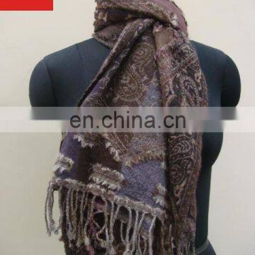 Merino Wool Jacquard Shawl