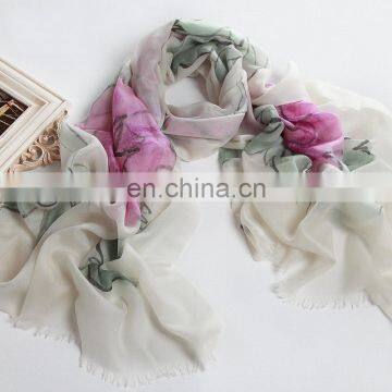 flower hand painted cashmere scarf