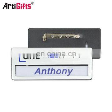 custom die cast new name tag metal pin badge