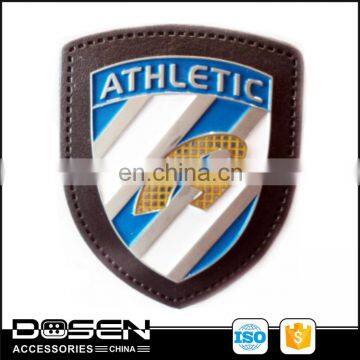 Custom Brand Shield PU Leather Clothing Labels Tags For Garment clothing