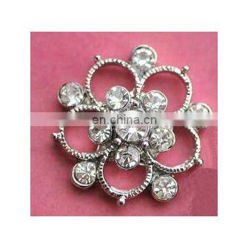 2013 fashion metal flower rhinestone button invitation card button