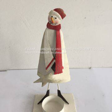 Christmas snowman with candleholder