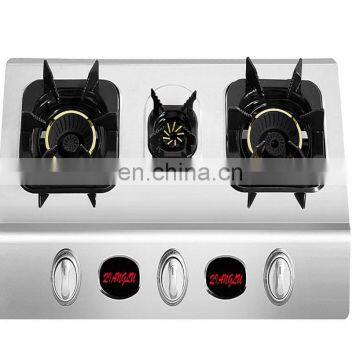 square stainless steel three burner table gas stove,gas cooker,gas burner