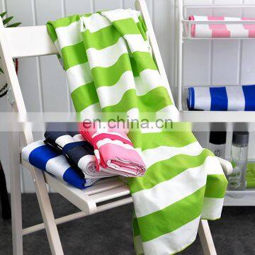 Custom Quick Dry Stripes Microfiber Suede Sand Free Beach Towels With Pocket photo-2
