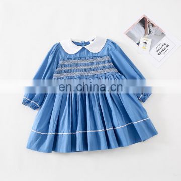 Korea 2020 Autumn New Products Retro Handmade Girl Long Sleeve Dress Little Girl Western Princess Dress