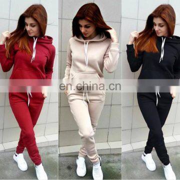 Wholesale Women Sports Truck Suits Plain Jogger Two Pieces Sweat Suit Set photo-5