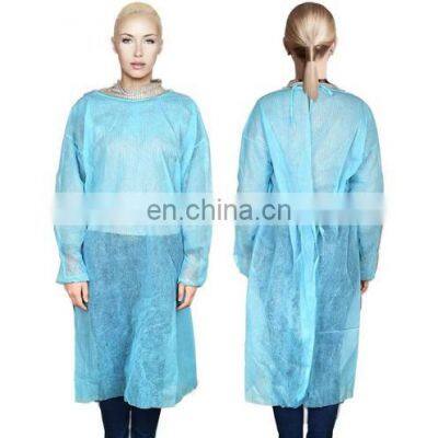 Level 1 Disposable Blue Non-woven PP Waterproof Anti-dust PPE Isolation Gowns Barber Isolation Gown