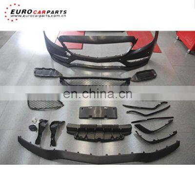 C-CLASS W205 C63 A Style Body Kit 14~16y PP Material Front Bumper Grille Side Skirts Trunk Spoiler Rear Bumper Exhaust Tips