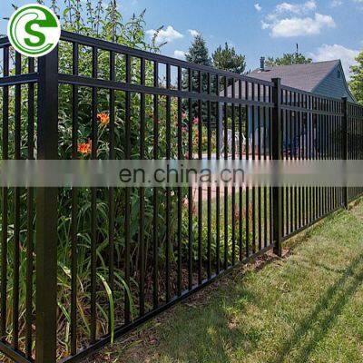 Garden security system power coated decorative metal tubular fencing